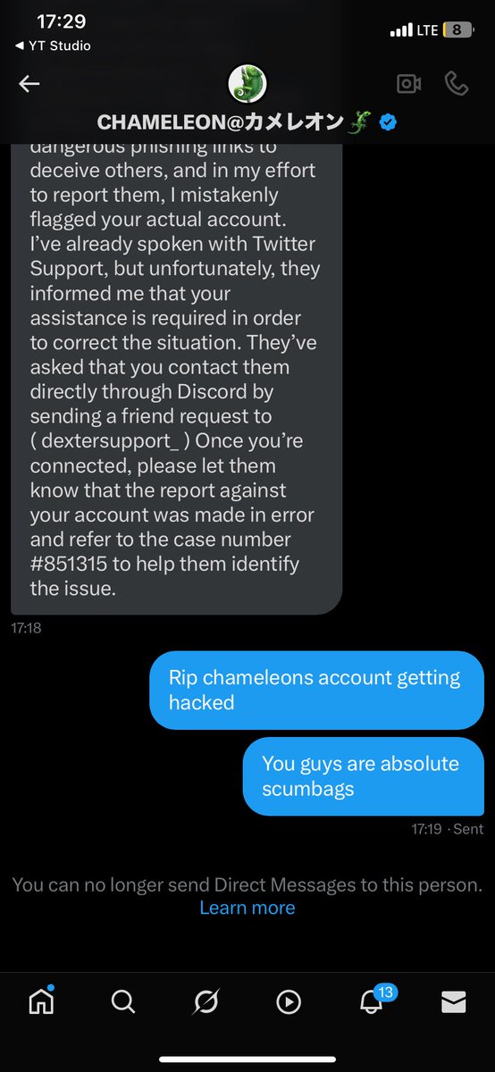 KitsuneroVT's tweet photo. Seems those jackasses didn‘t like me calling them out https://t.co/k15ydkEs5O