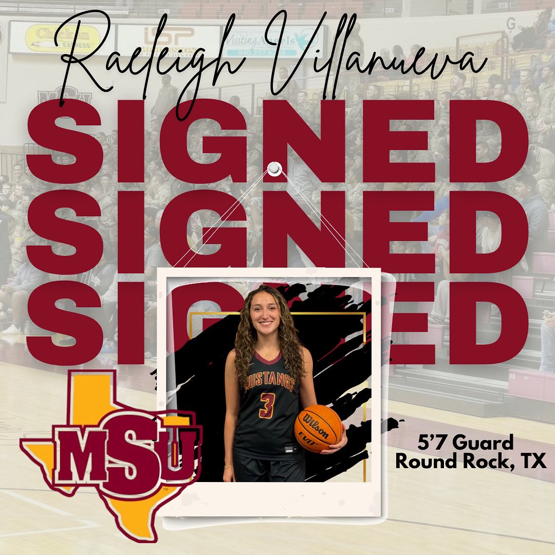 𝓢𝓲𝓰𝓷𝓮𝓭, 𝓼𝓮𝓪𝓵𝓮𝓭, 𝓭𝓮𝓵𝓲𝓿𝓮𝓻𝓮𝓭! ✍️

Join us in welcoming Raeleigh Villanueva to #wichitafallstx from Round Rock, TX. Raeleigh is a sharp shooter who plays with a motor from Stony Point High School. 🔥

Welcome to the herd, Raeleigh! 🐎

#stanggang | #msutexaswbb