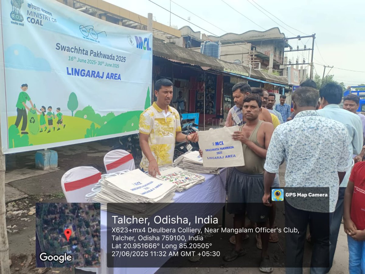 🌿 As part of #SwachhataPakhwada, MCL Lingaraj Area organized a Jute Bag Distribution Drive today to promote eco-friendly habits and reduce plastic use. ♻️🛍️

Let’s take a step towards a cleaner, greener India! 🇮🇳🌱
#MCL #SwachhBharat #Sustainability #EcoFriendly #GreenMission