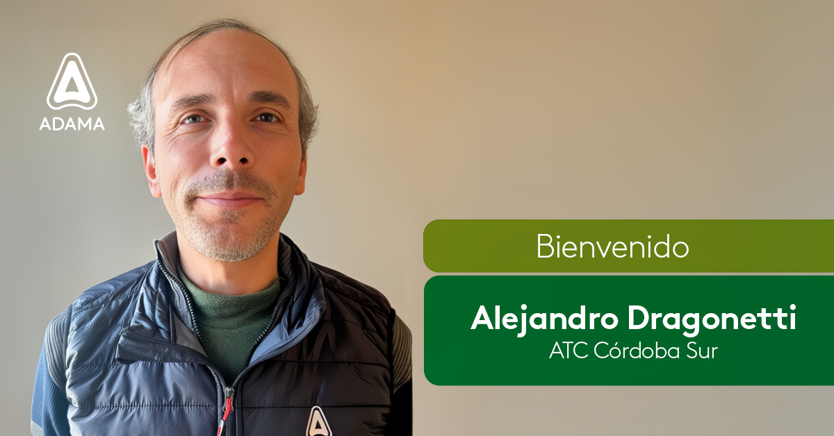 Le damos la bienvenida a Alejandro Dragonetti, que se incorpora al equipo de ADAMA como Asesor Técnico Comercial para Córdoba Sur.