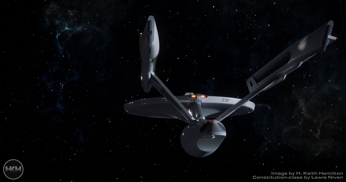 hkh_vfx's tweet image. "USS Constitution at Impulse"
Still from a CG shot for an upcoming #StarTrek   fan film.

Constitution-class model by Lewis Niven

@Blender  + @AdobeVideo  #AfterEffects with @videocopilot #Element3D plug-in
Nebula from @filmriot @Triune_digital new Universe #VFX pack.

#3D #CGI