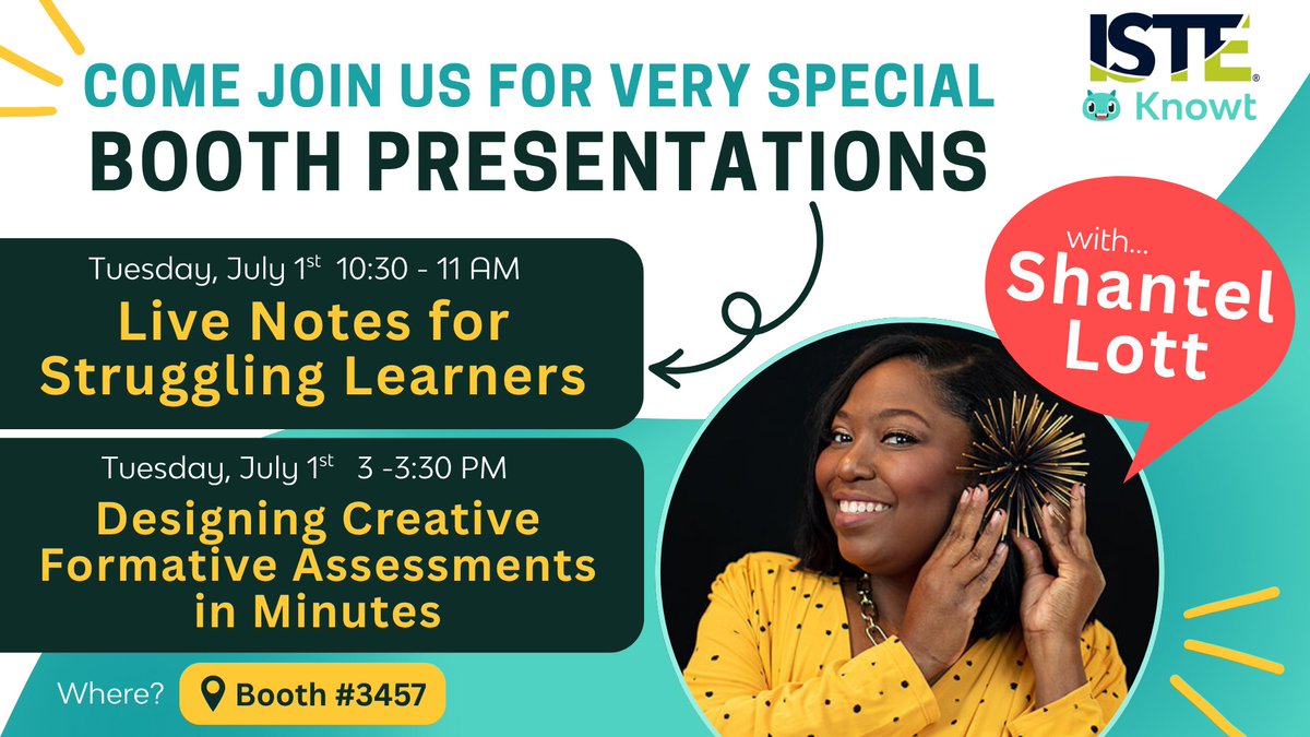 Knowt #TCEA #MACUL (@knowtteam) on Twitter photo Donโt miss <a href="/shantellott/">shantel lott</a> at the <a href="/KnowtTeam/">Knowt</a> booth (#3457) on Tues, 7/1, representing <a href="/friEdTechnology/">friEdTechnology Team</a>!
Sheโs leading 2 quick sessions that show just how powerful & flexible Knowt is for teachers.
Stop by, learn something new, and level up your classroom! See you at the Donโt miss <a href="/shantellott/">shantel lott</a> at the <a href="/KnowtTeam/">Knowt</a> booth (#3457) on Tues, 7/1, representing <a href="/friEdTechnology/">friEdTechnology Team</a>!
Sheโs leading 2 quick sessions that show just how powerful & flexible Knowt is for teachers.
Stop by, learn something new, and level up your classroom! See you at the