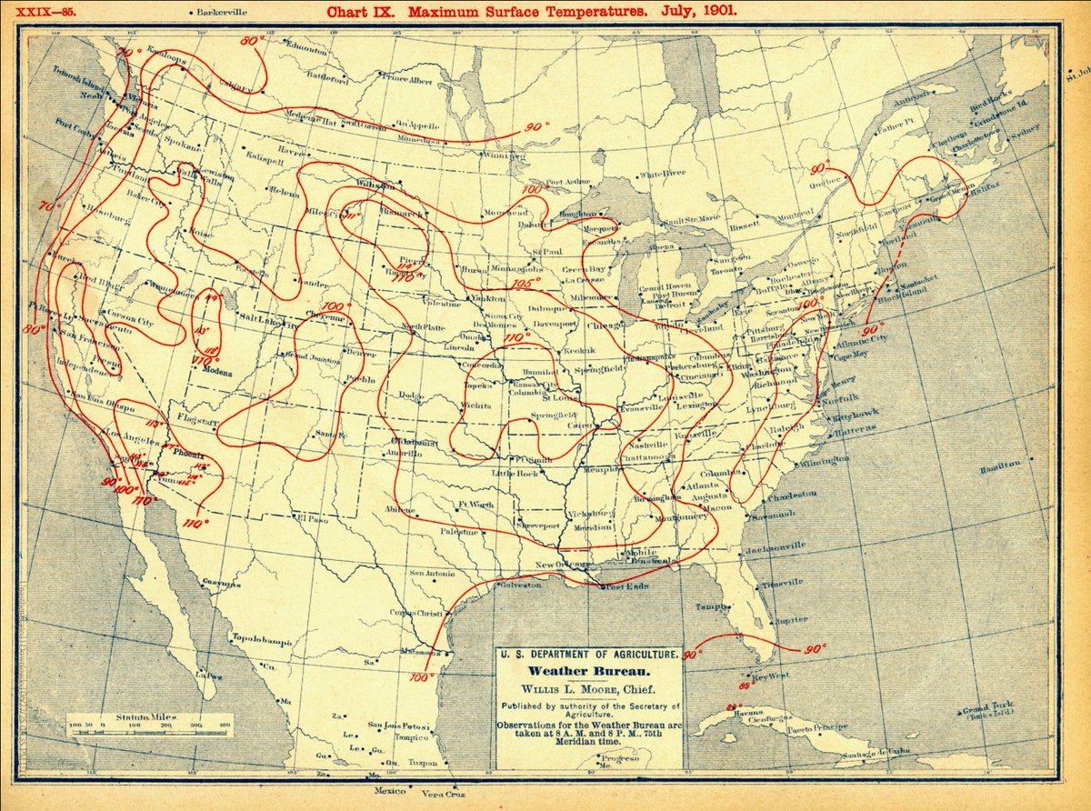 July 1901 was the second hottest month on record in the US, with temperatures much hotter than any recent year.

journals.ametsoc.org/view/journals/…