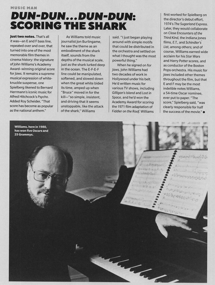 jonburlingame's tweet image. A fun discovery: Quoted in Life magazine's special "JAWS at 50" issue on the score: