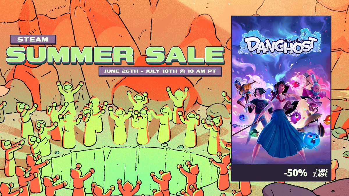 It's getting hot outside, you might need a really 🧊cool🧊 game.
Good news, the Steam Summer Sale has just kicked off and Danghost, our beloved letter to puzzle games, is 50% off.

If you are a fan of Puyo Puyo and Puzzle Bobble, give it a try! 🍡

▶️Link: store.steampowered.com/app/1812170/Da…