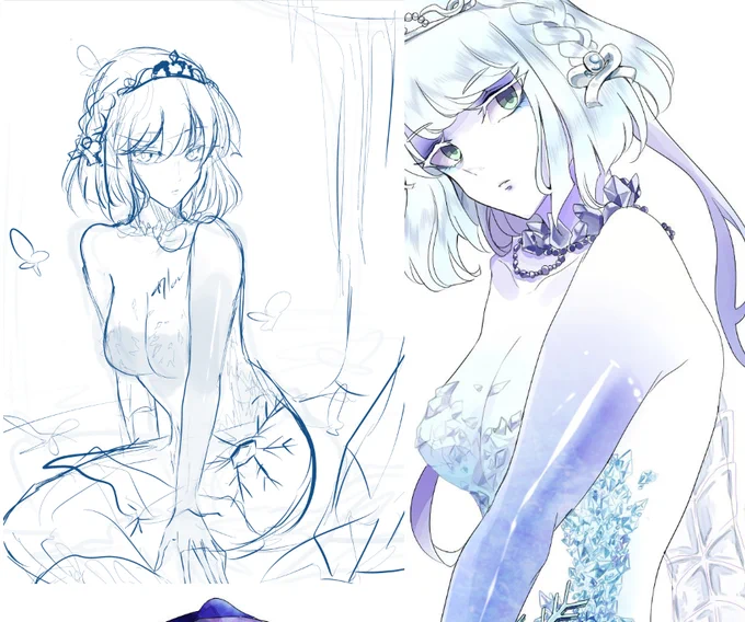 ウオ～～～～どうせラフ詰まり起こすなら今のうちに筋トレしとけ～～～～でとりあえず3枚 ニクスかきて～～～ 