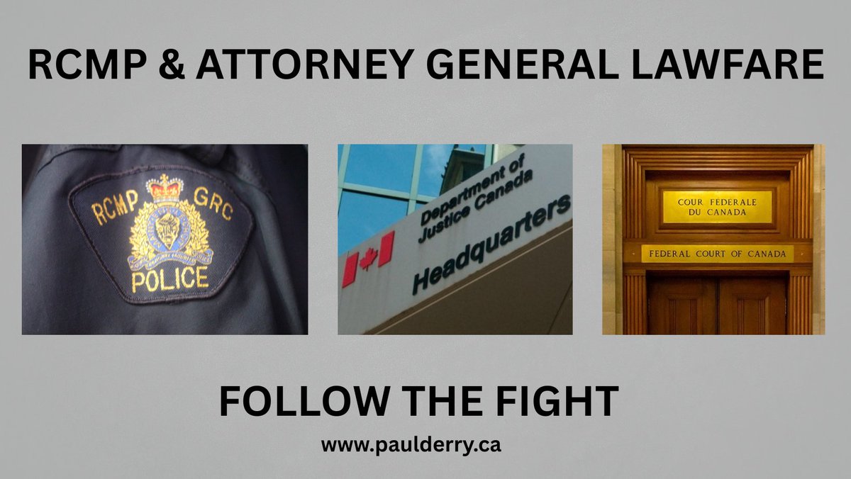 Paul_Derry's tweet image. Do you want to follow my fight against the RCMP?
Do you want to see Canada's Justice Department's lawfare in action?
What is lawfare, and who is Paul Derry?
Lawfare refers to the strategic use of legal systems and institutions to wage war—typically against individuals or…