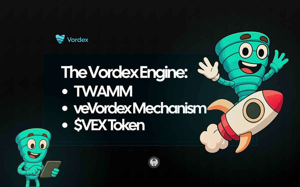 heisnappy's tweet photo. The Vordex Engine:
The system behind trading, liquidity, and governance on @alephium
Here’s what drives The Vordex Engine:
• TWAMM
• veVordex Mechanics:
Swap
Pools
Providing Liquidity
Staking Liquidity
Bribes
Votes
• $VEX Token
Let's break it down
#Vordexthread https://t.co/A9uFeTdPyL