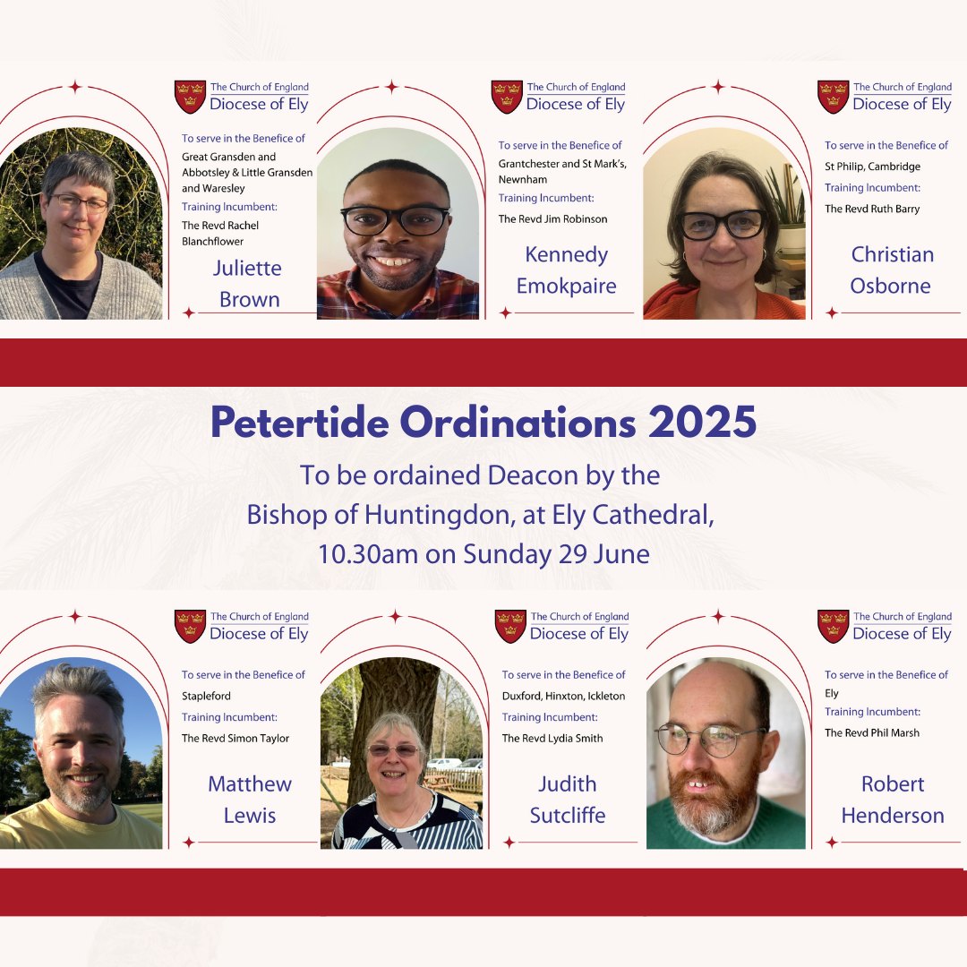 Also this weekend, on Sunday we have a special service for the Ordination of Deacons at 10.30am. Congratulations to all. #newrevs 

Watch live via youTube: youtube.com/watch?v=Z8I7lN…