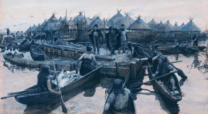 BodArtLib's tweet image. We heard there's some commotion happening in Glastonbury this weekend...
Can only assume everyone's headed on down to the fascinating archaeological site of Glastonbury Lake Village, about which we recently found a series of early 1900s pamphlets in our collection!