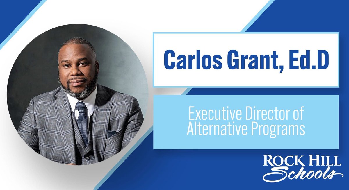 Rock Hill Schools is excited to welcome Dr. Carlos Grant as our new Executive Director of Alternative Programs. A former teacher at Rock Hill High, Dr. Grant returns after six years as principal of Wade Hampton High, known for his dedication to academic excellence. Welcome home!