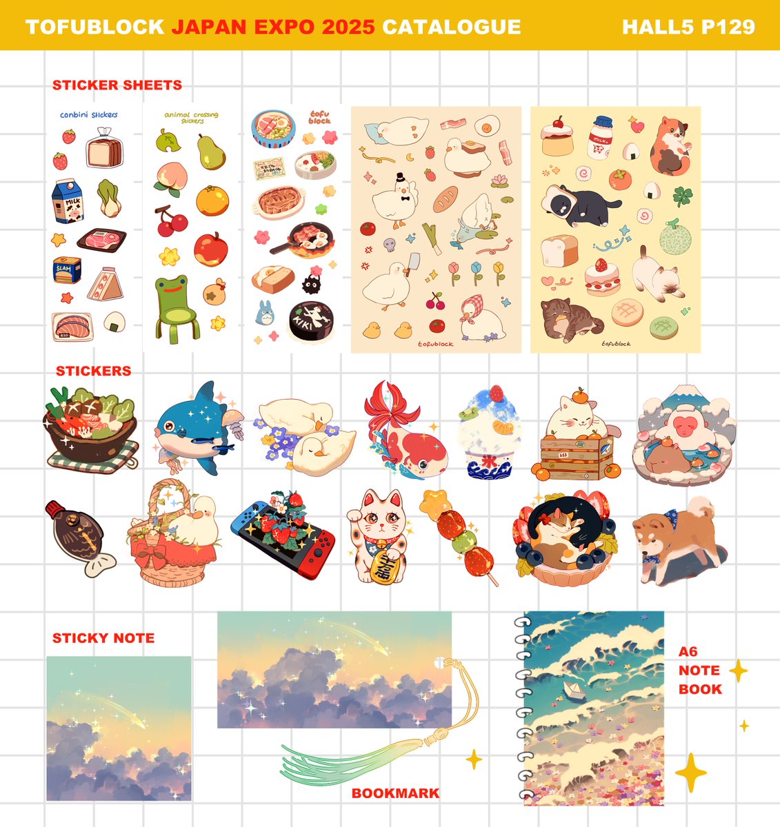 tofublock's tweet image. hello friends! next week is japan expo so here is my catalogue ✨ see you at hall 5 table P129 🍓
#JAPANEXPO2025