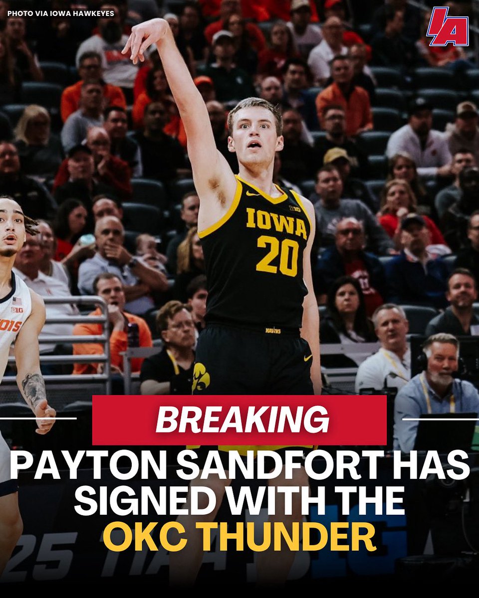Waukee alum, and latest Iowa great Payton Sandfort has signed with the reigning NBA champs! 

Congrats and good luck in OKC! 

#IAbasketball X #Hawkeyes