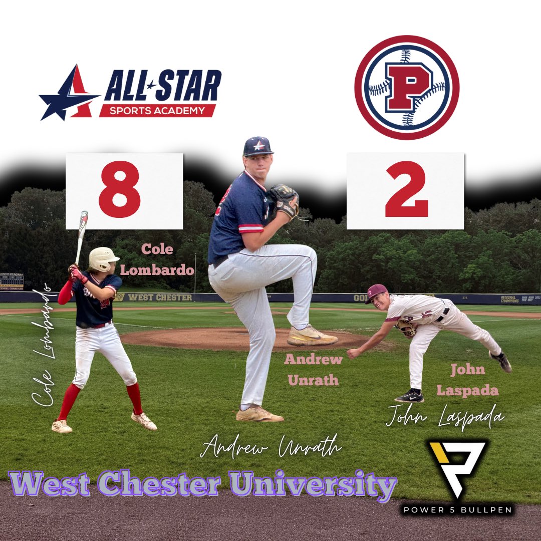 FINAL: <a href="/AllStarBaseball/">All-Star Sports Academy</a> defeats <a href="/PAB_Recruiting/">Philadelphia Area Baseball Recruiting</a>, 8-2, at West Chester University.

Andrew Unrath was the winning pitcher for All-Star. Check out our social media for some great highlights from today’s game.