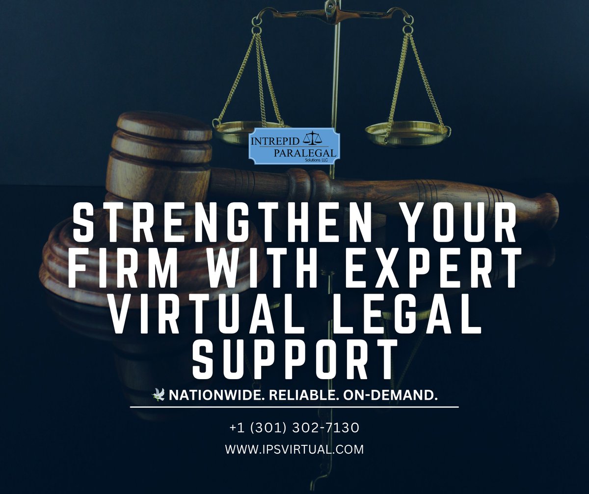 ips_virtual's tweet image. Strength starts with support.
Partner with IPS Virtual to keep your practice lean, focused, and prepared.
✨ On-demand, nationwide, and always reliable.
#VirtualParalegal #LawFirmSupport #LegalWorkflow #IPSvirtual