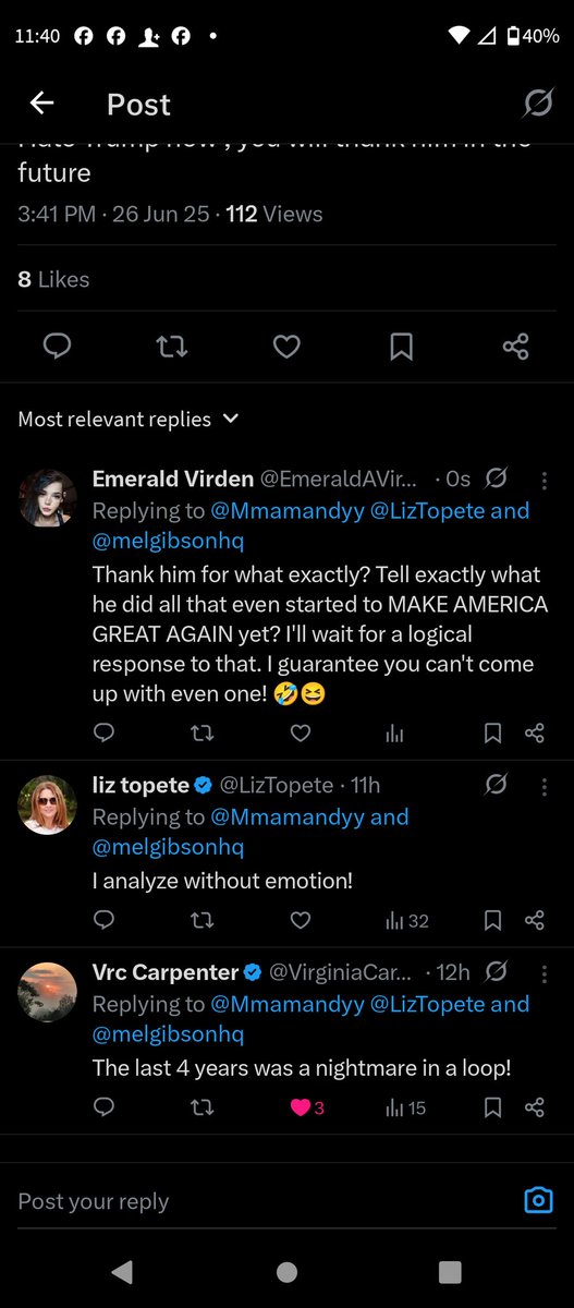 EmeraldAVirden's tweet photo. So.... There's this type of knucklehead 🤡 out there! Talk about delusional 😂! I'll be waiting for their response to what I asked for. Peace y'all ✌️ https://t.co/rmH1Gk7Fce