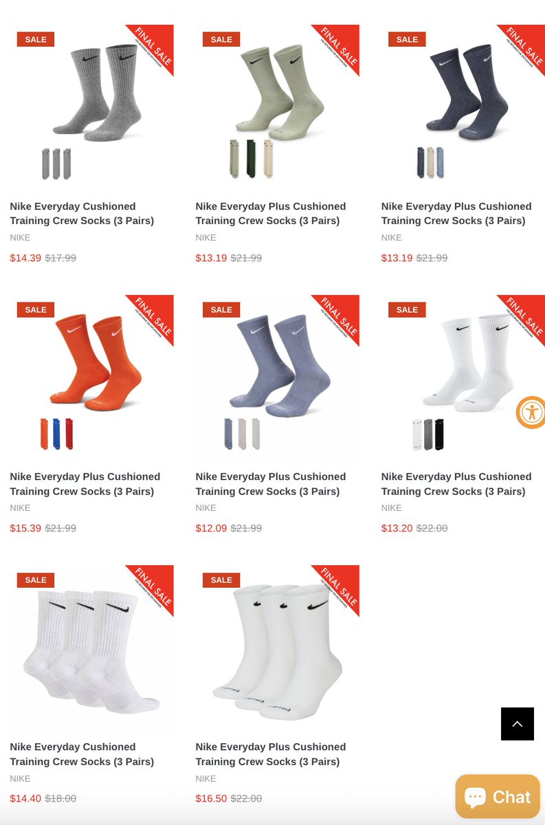 AD: Nike Everyday Plus Cushioned Training Crew Socks (3 Pairs) on sale for as low as $12.09 via Millennium 

Grey sovrn.co/c7fl58k
Sage sovrn.co/16rcv3e
Navy sovrn.co/ipitpqy
Orange sovrn.co/5nvkvkp
Purple sovrn.co/1cmjvtw
White