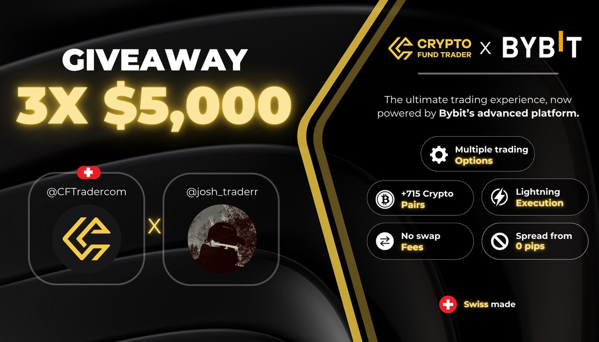 15k$ Challenge Giveaway 🎁 

Follow instructions to qualify:  

- Make sure to follow <a href="/josh_traderr/">Jossh</a>  <a href="/CFTradercom/">Crypto Fund Trader</a> <a href="/CFTradercomES/">Crypto Fund Trader Español</a>
-  Like and RT ❤️

Announcing winners in 3 days.