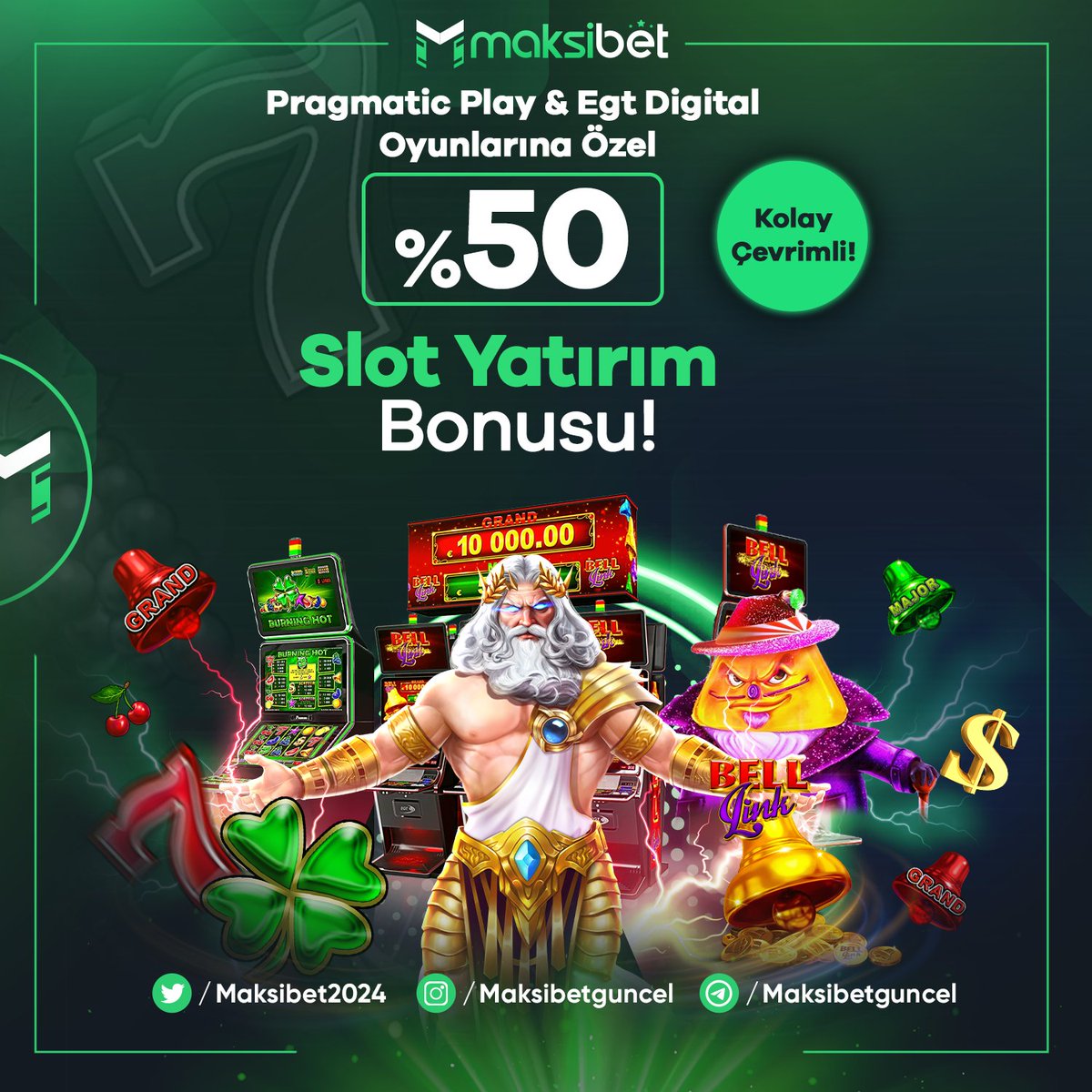🎡Kolay Çevrimli % 5⃣0⃣ #Slot Yatırım Bonusu

🎰 #PragmaticPlay ve EGT Digital oyunlarında ŞANSINI KATLA

💸 #Maksibet’te %50 bonus fırsatıyla kazanmak çok daha kolay
🎰Hemen katıl, yatır, ÇEVİR - KAZAN

7⃣  guncelmaksibet3.com/MaksiSosyal

#perşembe  dolar #bist100