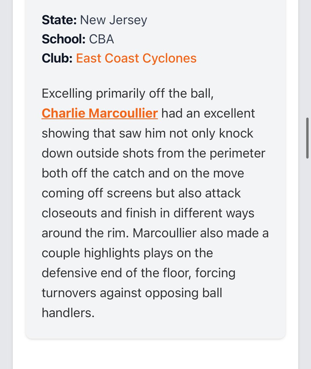 Charlie Marcoullier (@cmarcoullier2) on Twitter photo Thank you prep hoops for the write up! Thank you prep hoops for the write up!