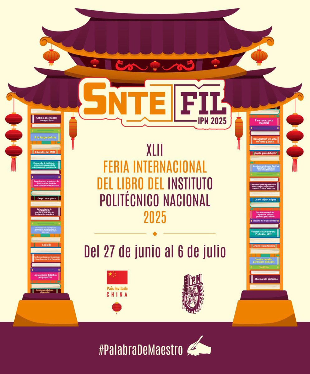 #PalabraDeMaestro✍️

🟠Con gran expectativa docentes, alumnos y padres de familia esperan las propuestas literarias del #SNTE en el estand del Ágora de la 𝑭𝑰𝑳 𝑰𝑷𝑵 𝟐𝟎𝟐𝟓📚
Prepárate para asistir a la presentación de libros, talleres, conferencias y muchas más actividades.