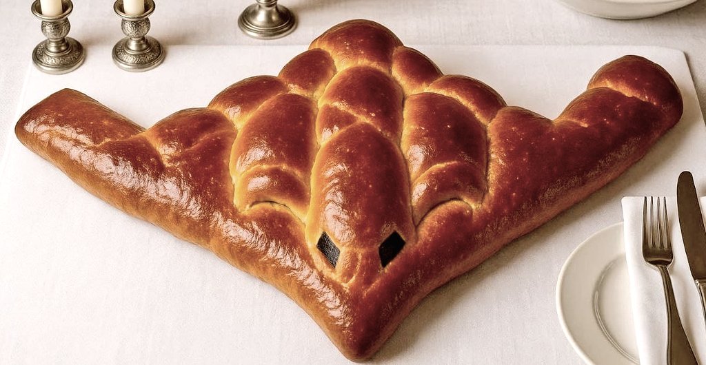 My friend from Israel sent me this.
That’s challah.  By the way, in Iran, their bread flattens faster than their nuclear sites. I believe this bread is Zionist. Shabbat Shalom, it’s a blessed Friday..and justice in the UAE found its way. Muslim Brotherhood terrorists jailed for