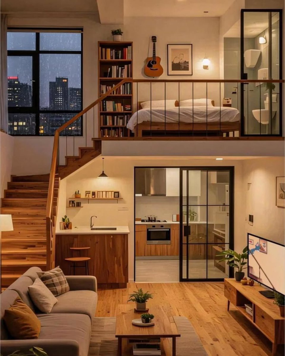 INTERIORPORN1's tweet photo. I deserve this loft apartment in my life https://t.co/teFfWNUXld