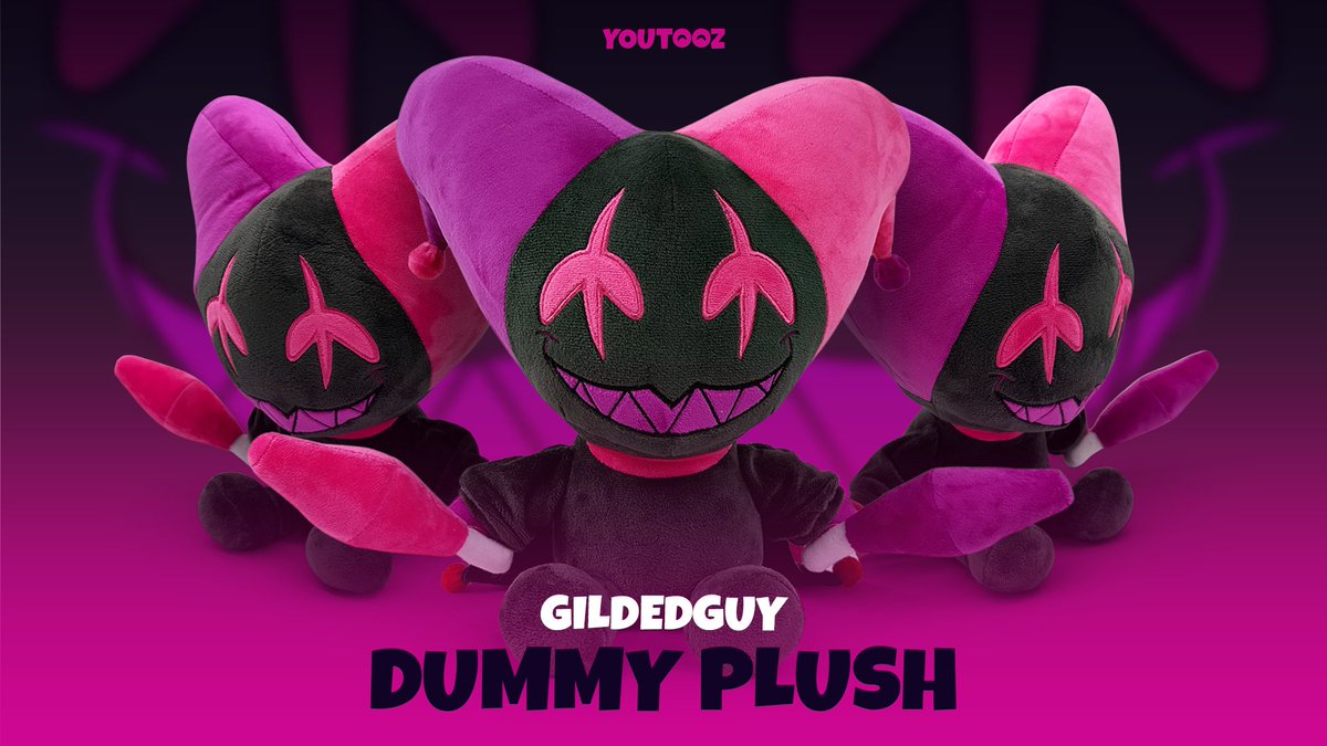 GildedguyArt's tweet image. 📢Announcing the Official @youtooz Dummy Plush!
This silly guy drops 10 days from now (July 7th), alongside the release of a new animated skit ft. Arzon & Dummy! If the sale goes well, we'll make more Gildedguy plushies in the future.