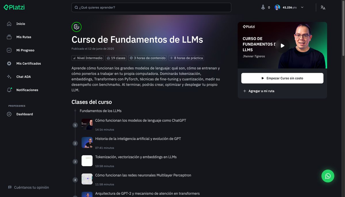 Hoy y este fin de semana toca estudiar este gran curso de mi amigo <a href="/sr_morfi/">Jhenner Tigreros</a> ✨