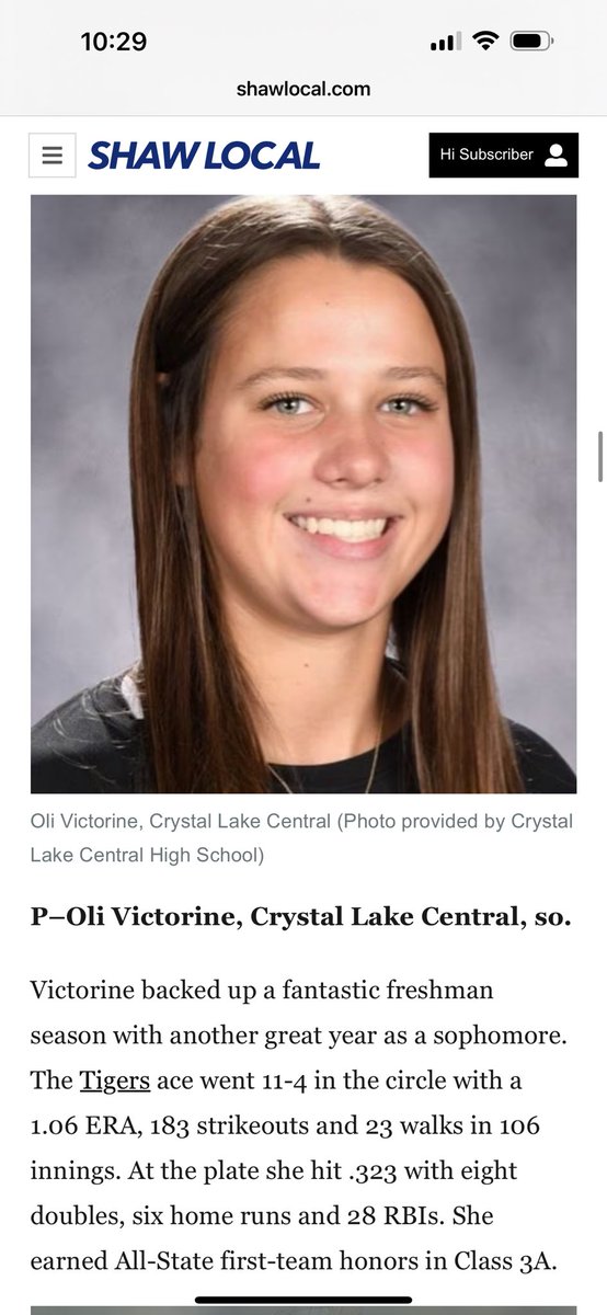 Oli Victorine 2027π (@oli_victorine) on Twitter photo Thank you <a href="/NWHPreps/">Northwest Herald Preps - Shaw Local</a> I am honored to be selected as All Area 1st Team! I am in the company of great competition.
<a href="/ILChillGold/">Chill Gold Softball</a> <a href="/peggyy_18/">maggie schremp</a>
shawlocal.com/northwest-hera⦠Thank you <a href="/NWHPreps/">Northwest Herald Preps - Shaw Local</a> I am honored to be selected as All Area 1st Team! I am in the company of great competition.
<a href="/ILChillGold/">Chill Gold Softball</a> <a href="/peggyy_18/">maggie schremp</a>
shawlocal.com/northwest-heraβ¦
