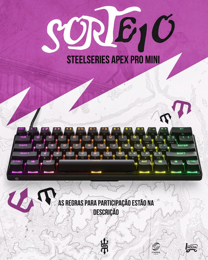 Nova Six BR 🇧🇷 (@novasixr6) on Twitter photo 🔥 QUER UM TECLADO NOVO? PARTICIPE!
A <a href="/VinceSevenBR/">𝐕𝐢𝐧𝐜𝐞 𝐒𝐞𝐯𝐞𝐧 𝐄𝐬𝐩𝐨𝐫𝐭𝐬 🇧🇷</a> vai presentear um sortudo com um Teclado SteelSeries Apex Pro Mini! 🎁🔥
Quer participar? É fácil: acesse o tweet oficial nos comentários e siga as instruções!
⏰ Resultado: 31/08
🍀 Boa sorte a todos! 🔥 QUER UM TECLADO NOVO? PARTICIPE!
A <a href="/VinceSevenBR/">𝐕𝐢𝐧𝐜𝐞 𝐒𝐞𝐯𝐞𝐧 𝐄𝐬𝐩𝐨𝐫𝐭𝐬 🇧🇷</a> vai presentear um sortudo com um Teclado SteelSeries Apex Pro Mini! 🎁🔥
Quer participar? É fácil: acesse o tweet oficial nos comentários e siga as instruções!
⏰ Resultado: 31/08
🍀 Boa sorte a todos!