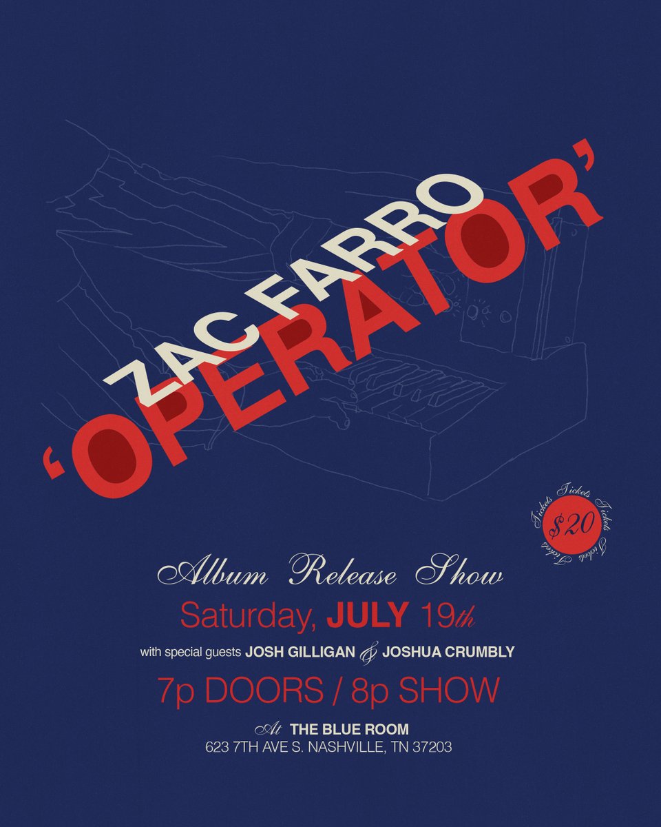 CongratsRecords's tweet image. ‘Operator’ album release show. Tickets on sale now at link.dice.fm/kb21264a9255

Saturday, July 19th
Nashville, TN
The Blue Room

Special guests:
Josh Gilligan
Joshua Crumbly