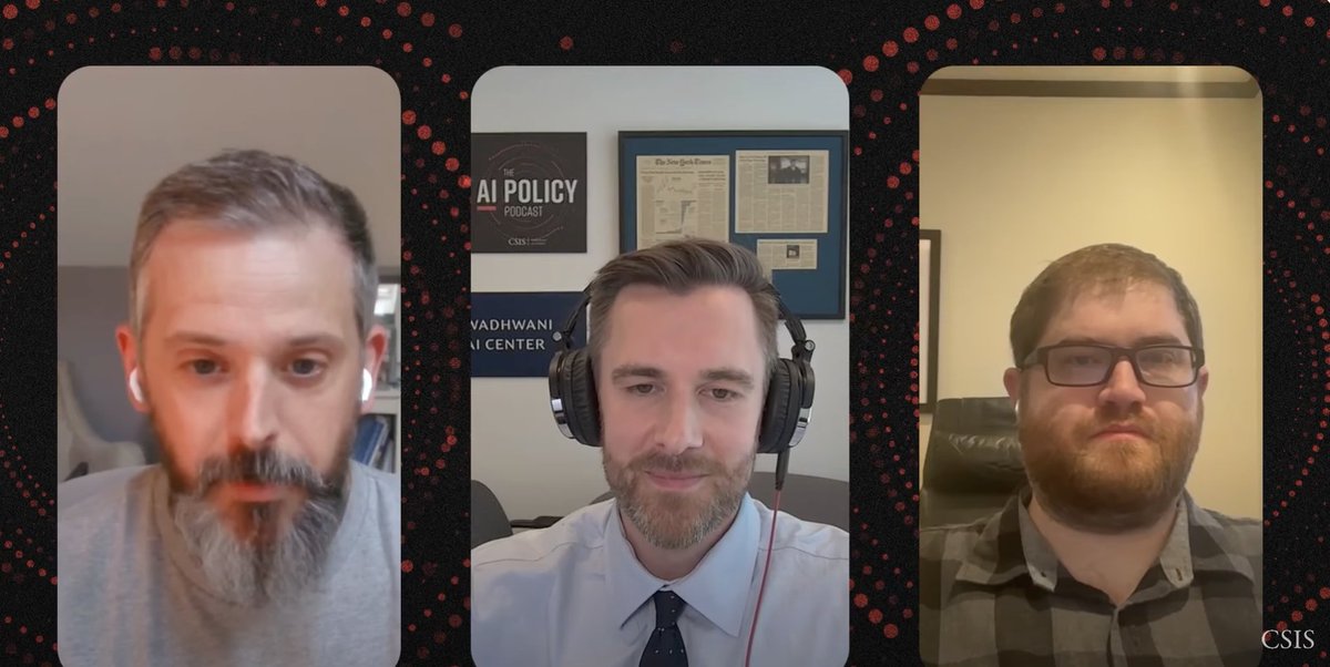 Miles Brundage (@miles_brundage) on Twitter photo Recently went on CSIS's AI Policy Podcast to chat about AI + cybersecurity with <a href="/chrisrohlf/">chrisrohlf</a>.
We cover AI as a tool for attackers/defenders as AI as a target for theft/tampering.
Thanks <a href="/Gregory_C_Allen/">Gregory C. Allen</a> for hosting us!
Links in next tweet. Recently went on CSIS's AI Policy Podcast to chat about AI + cybersecurity with <a href="/chrisrohlf/">chrisrohlf</a>.
We cover AI as a tool for attackers/defenders as AI as a target for theft/tampering.
Thanks <a href="/Gregory_C_Allen/">Gregory C. Allen</a> for hosting us!
Links in next tweet.