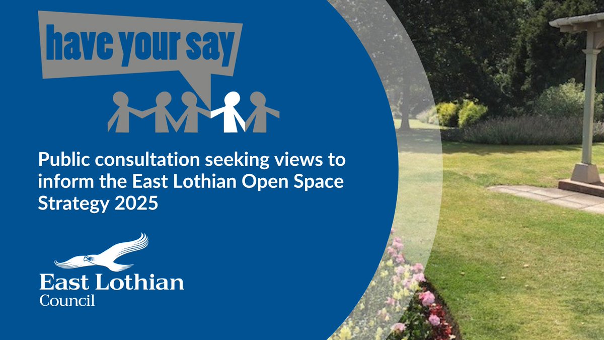There is still time to take part in a consultation to inform future plans for public parks, open spaces and greenspaces across the county as we update the East Lothian Open Space Strategy for 2025. The consultation runs until Wed, 16 July. More info: orlo.uk/U5NqY
