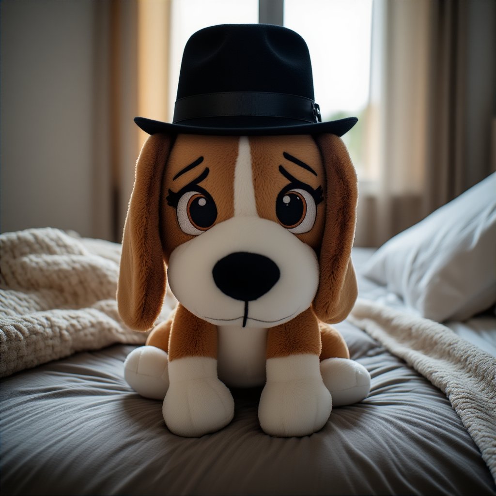 With Flux Kontext, if you want a more precise shape and positioning you can actually do a bad drawing of what you want. Prompt: change the black drawing of a hat to a real hat.