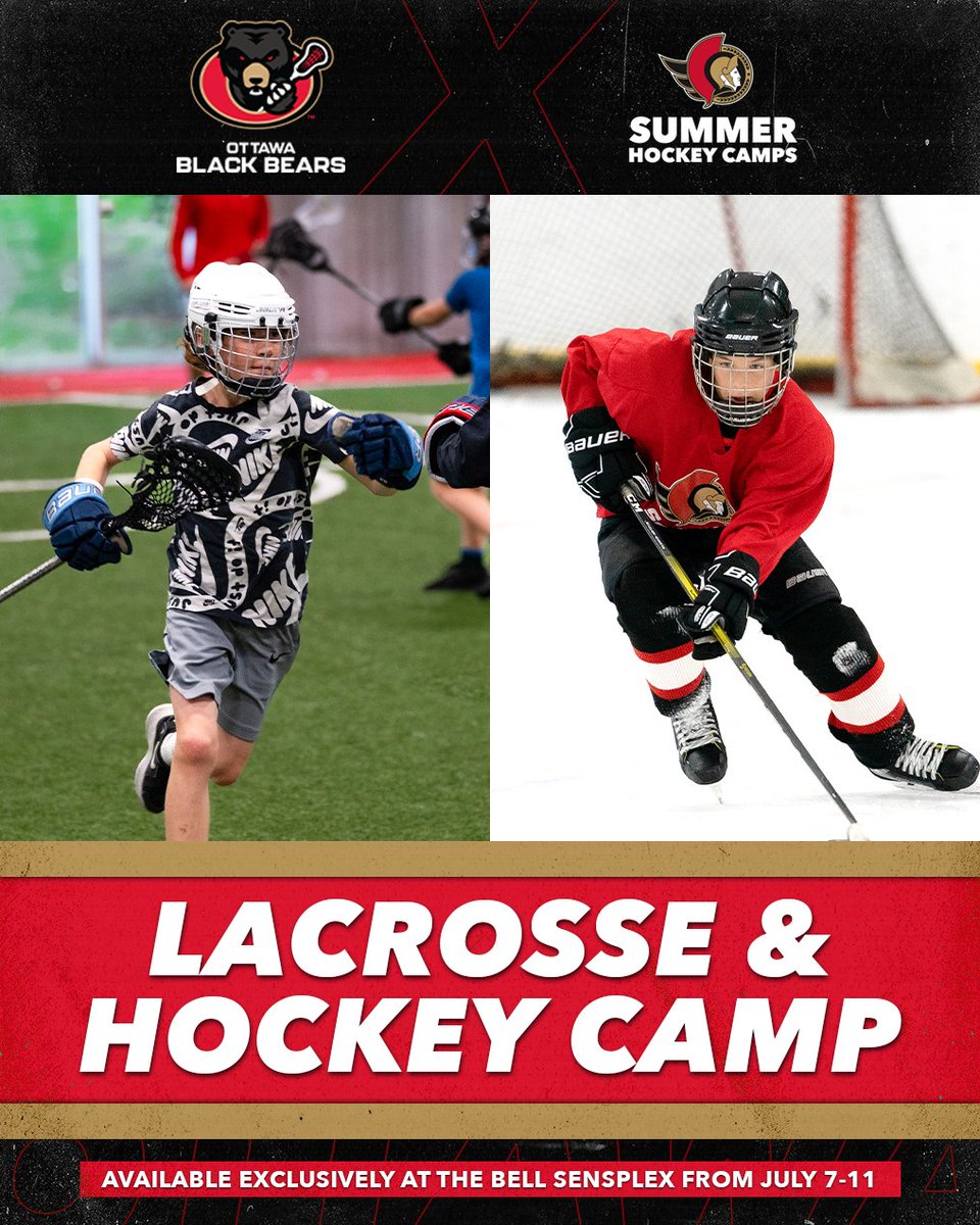Sensplex (@sensplex) on Twitter photo Ottawa’s newest all-in-one summer camp has arrived‼️
The Ottawa Senators Summer Hockey Camps and <a href="/ottblackbears/">Ottawa Black Bears</a> are joining forces to create a camp that offers daily hockey, lacrosse, and more in one action-packed program.
Learn more and register now at bit.ly/3HZ6AWl. Ottawa’s newest all-in-one summer camp has arrived‼️
The Ottawa Senators Summer Hockey Camps and <a href="/ottblackbears/">Ottawa Black Bears</a> are joining forces to create a camp that offers daily hockey, lacrosse, and more in one action-packed program.
Learn more and register now at bit.ly/3HZ6AWl.