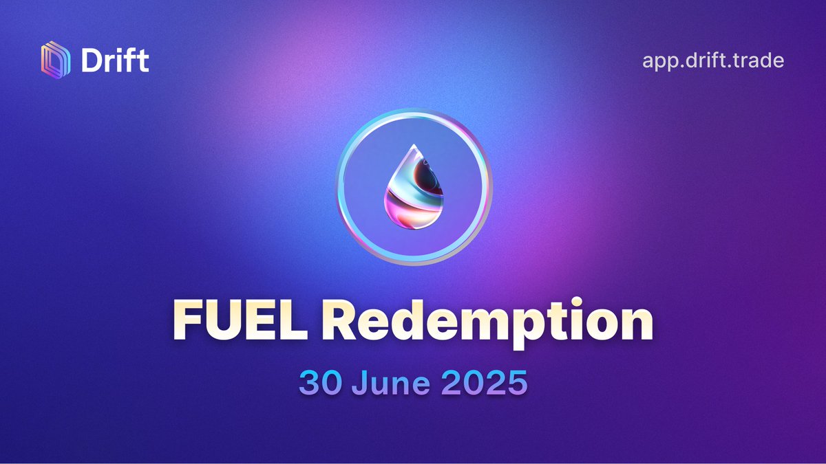 DriftProtocol's tweet image. Wen FUEL?

30th June 2025.