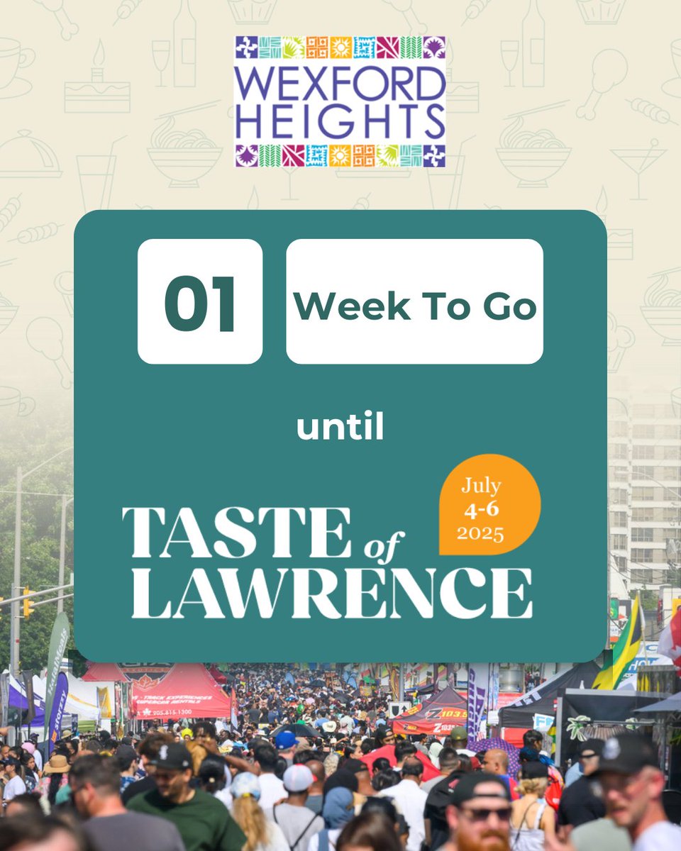 Only one more week until Taste of Lawrence 2025! 🙌 Join us from July 4-6 for delicious food, live music, epic entertainment and fun activities for the whole family! 🎡🍡🎶

#TasteofLawrence #TOL2025 #scarborough #streetfestival #summerfestival #torontofestival #familyfun