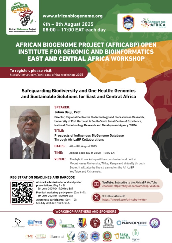 EA-Regional Workshop (@eaafricabp) on Twitter photo Speaker Alert!
<a href="/JulianOsuji/">Julian Osuji</a> will be giving insights on #Indigenous #Biogenome #Database Prospects Through <a href="/DAISEA_AfricaBP/">African BioGenome Project</a> in the upcoming E.A <a href="/DAISEA_AfricaBP/">African BioGenome Project</a> conference at <a href="/MountKenyaUni/">MountKenyaUniversity</a>. Register via; lnkd.in/eZ9-3_ju Speaker Alert!
<a href="/JulianOsuji/">Julian Osuji</a> will be giving insights on #Indigenous #Biogenome #Database Prospects Through <a href="/DAISEA_AfricaBP/">African BioGenome Project</a> in the upcoming E.A <a href="/DAISEA_AfricaBP/">African BioGenome Project</a> conference at <a href="/MountKenyaUni/">MountKenyaUniversity</a>. Register via; lnkd.in/eZ9-3_ju