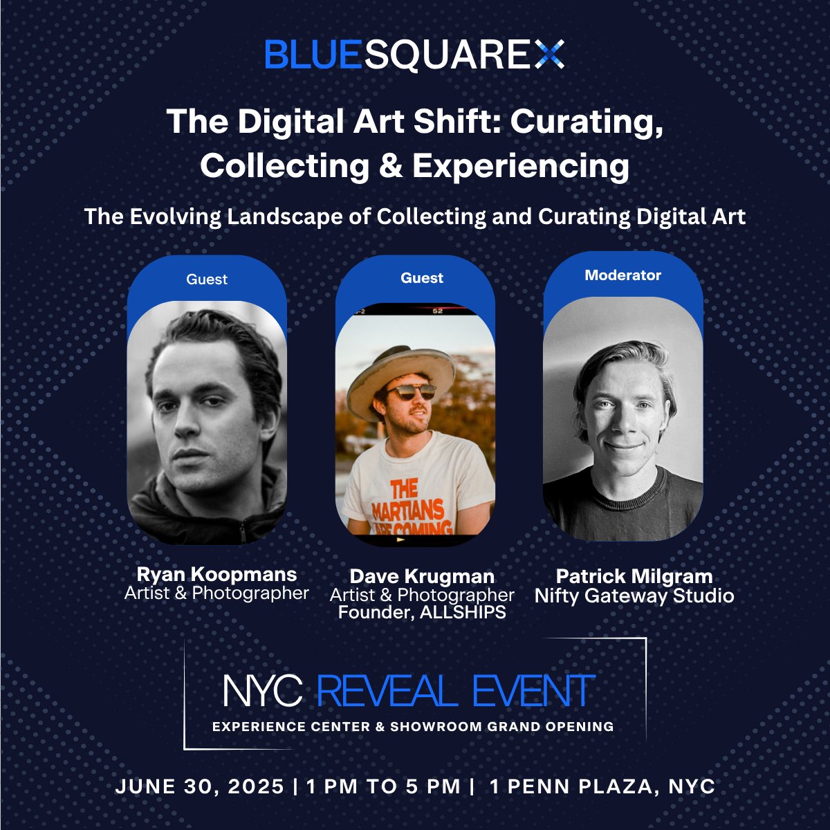 nifty_pat's tweet image. Very excited to be moderating a convo next week with two visionaries pushing the boundaries of photography and digital art, @dave_krugman + @ryankoopmans 

We’ll be diving into creative tech and where it’s all headed. If you’re around Monday, join us!  

bit.ly/BSXNYC2025