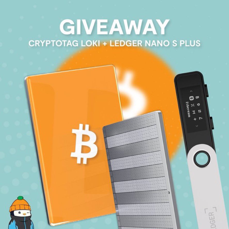 I am giving away a Cryptotag Loki + a Ledger Nano S Plus! Level up your self-custody security!

How to participate:
• Follow me &amp; <a href="/CRYPTO_TAG/">CRYPTOTAG | Seed Phrase Storage</a> 
• Retweet &amp; Like

Winner will be announced in 72 hrs!