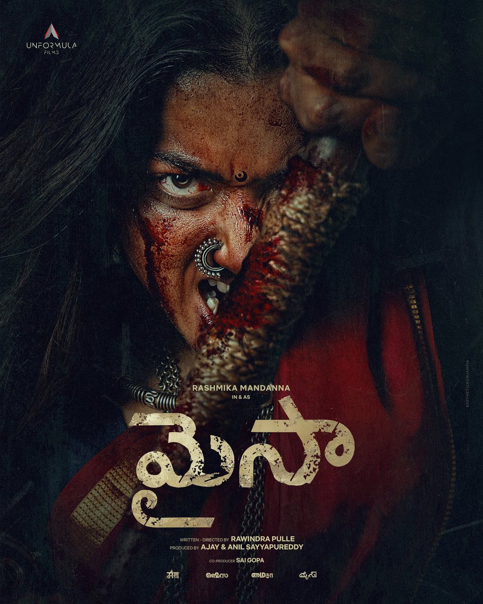 LoveRashmika's tweet photo. Ah did I go completely wrong with my guess 😅😅
But look at the 1st look 🔥🔥🔥🔥
I'm already so curious to know how it feels to shoot for such a powerful role 💕💞 @iamRashmika 🥰
Congratulations on taking this long awaited step ❤️
#RashmikaMandanna ✨
#MysaaFirstLook 🥳 https://t.co/2uBF3tJciO