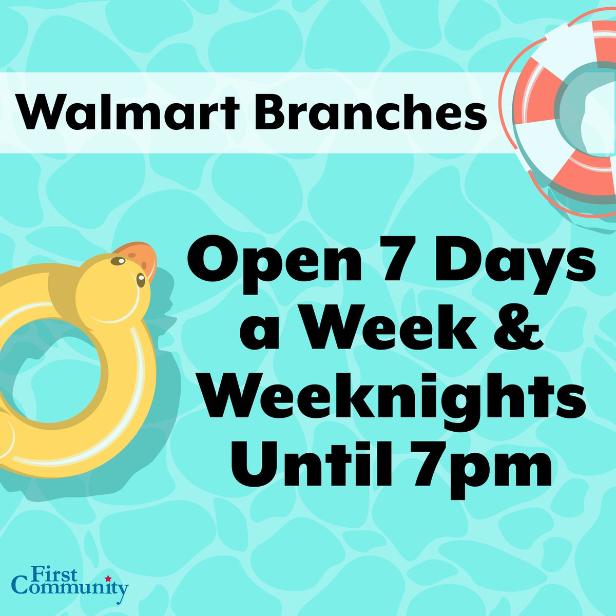 We know summer can be a hectic time for all members.  Make the most of your busy schedules by visiting one of our Walmart branches near you! ☀️

Learn more about all our locations: qr2.mobi/FCHours