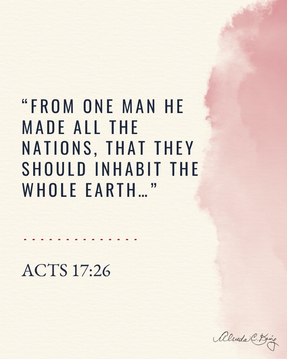 From one man, God made every nation.
From one blood, He gave us all breath.

We don’t need to invent unity. We need to return to it.