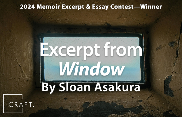 New #memoirexcerpt:

"/dəˈzastər/ noun -
1. A sudden event, such as an accident or a natural catastrophe, that causes great damage or loss or life."

—Sloan Asakura, Excerpt from Window

craftliterary.com/2025/06/27/win…