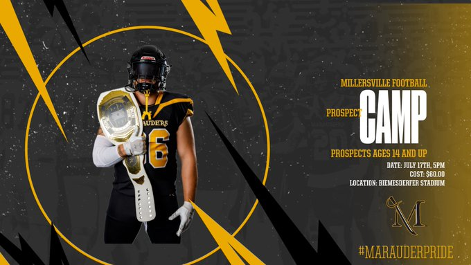It's camp season! 
Come compete at the Ville!

Register using the link below 👇
millersvillefootball.totalcamps.com/About%20Us