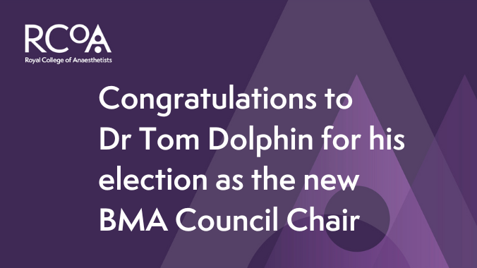 Royal College of Anaesthetists (@rcoanews) on Twitter photo The College would like to congratulate <a href="/thomasdolphin/">Tom Dolphin🏳️🌈 🏳️⚧️</a>, who has been elected as the new BMA Chair of Council.
We look forward to working together in the future. The College would like to congratulate <a href="/thomasdolphin/">Tom Dolphin🏳️🌈 🏳️⚧️</a>, who has been elected as the new BMA Chair of Council.
We look forward to working together in the future.