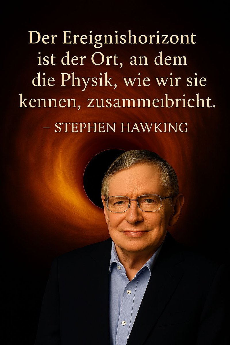 MiloEwigeErde's tweet image. "Der Ereignishorizont ist der Ort, an dem die Physik, wie wir sie kennen, zusammenbricht." – Stephen Hawking 

#Singularität