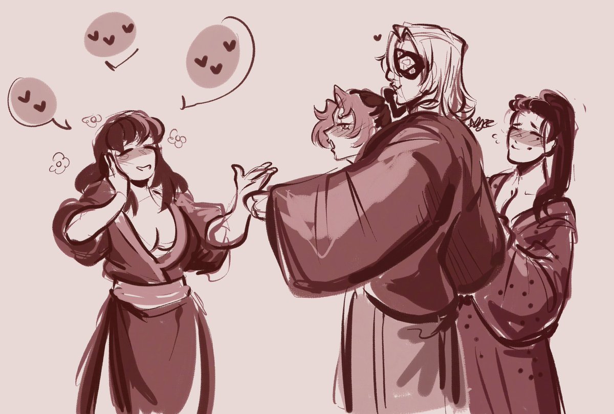 Genuinely don't know how to draw Hinatsuru but here's some silly Tengen and his wives for you all the same ♡
#tengenuzui #KNY