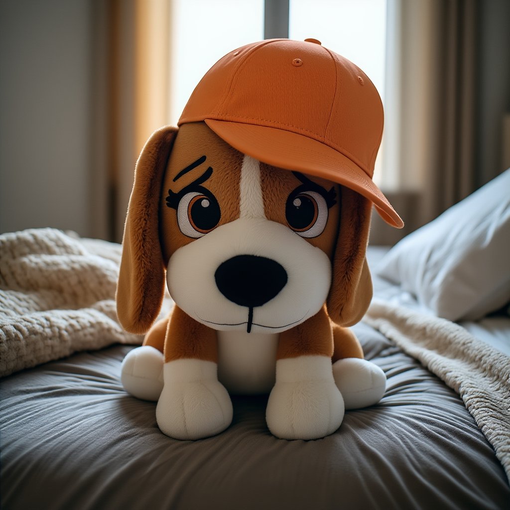 change the drawing of a hat to a real baseball cap and with the same exact position and color as the drawing